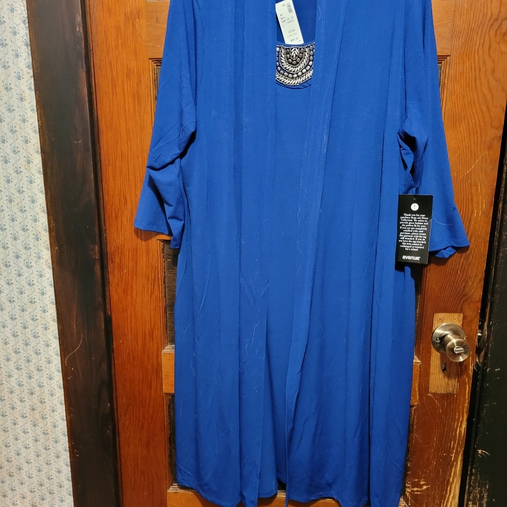 Blue dress with sweater 3xl